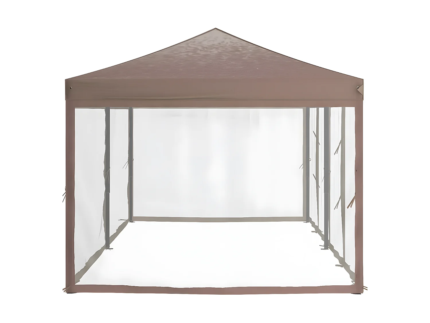 Tenda p/ festas dobrável c/ paredes laterais cinza-acastanhado PT352209