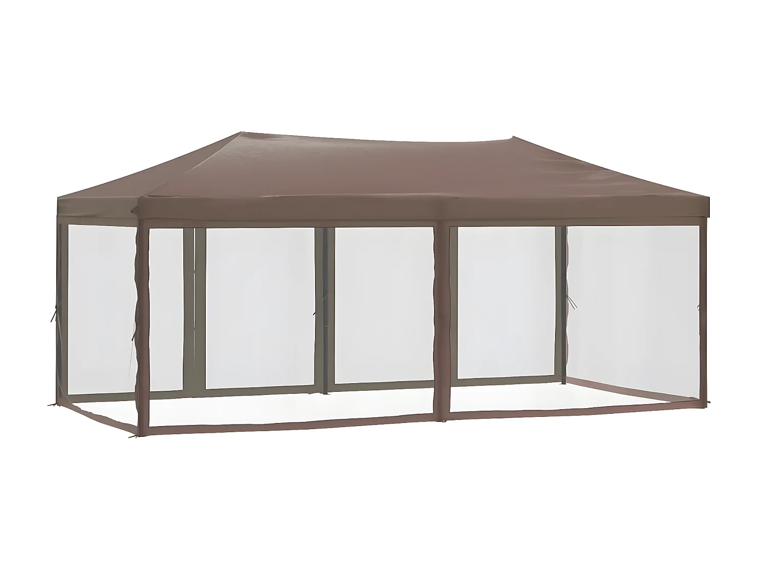 Tenda p/ festas dobrável c/ paredes laterais cinza-acastanhado PT352209