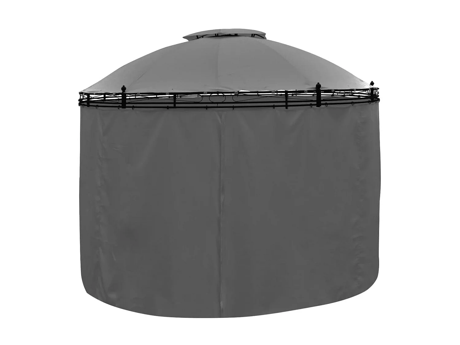 Tonnelle avec rideaux Rond 3,5 x 2,7 m Anthracite WVGQ5953