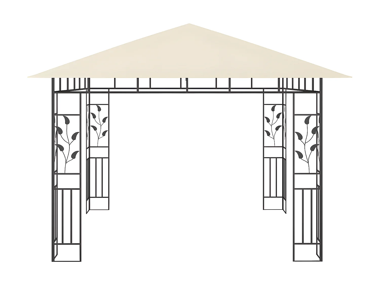 Gazebo - Tenda de recepção com rede mosquiteira 3x3x2,73 m 180 g/m² creme PT516816