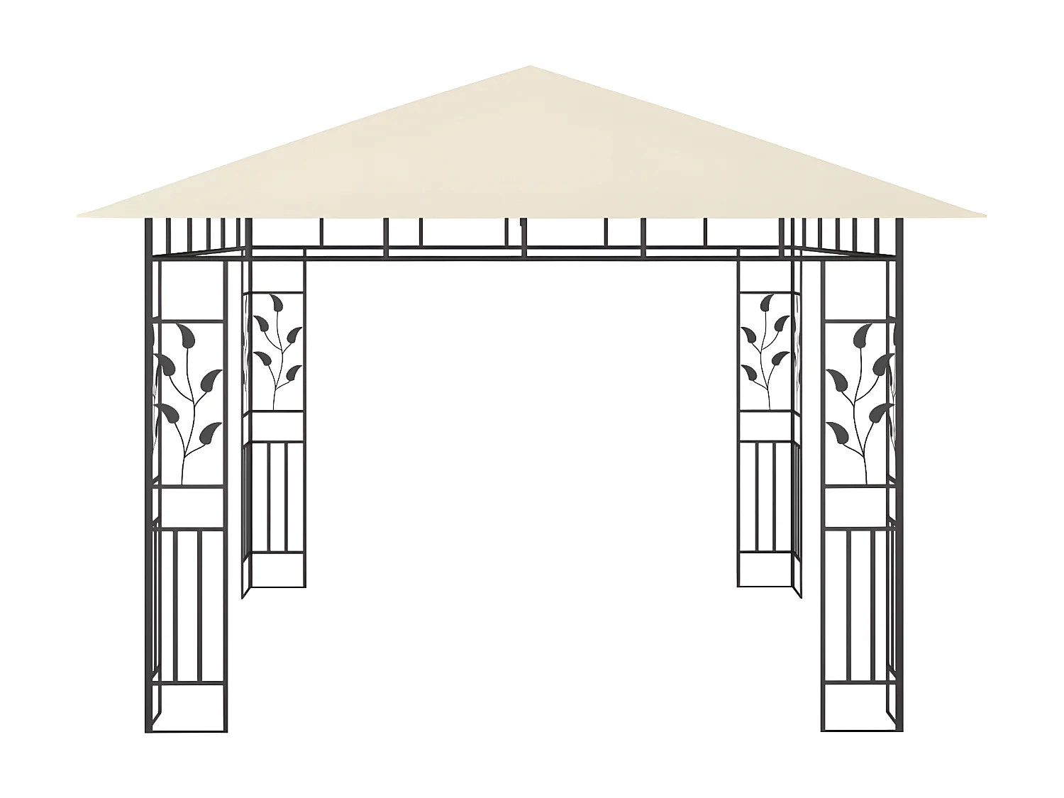 Gazebo - Tenda de recepção com rede mosquiteira 3x3x2,73 m 180 g/m² creme PT516816