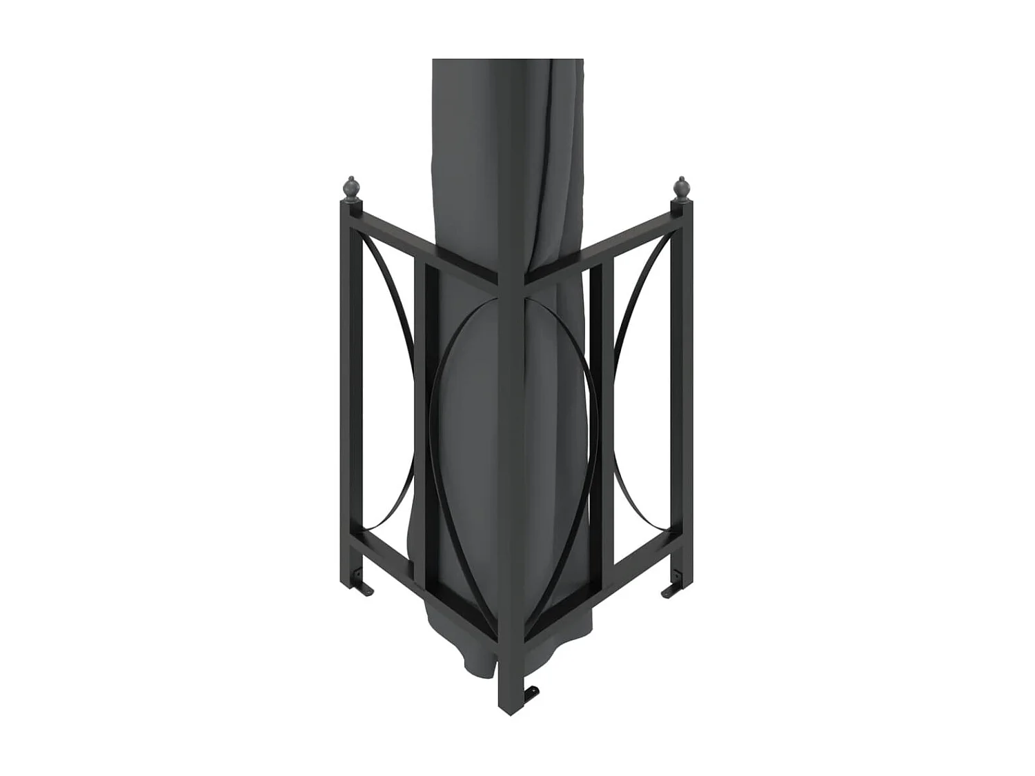 Gazebo - Tenda de recepção com paredes laterais e telhado duplo 3x3 m cor antracite PT585537