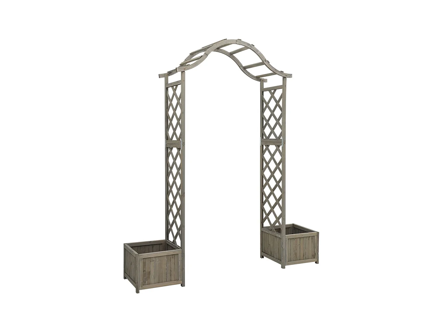 Pergola de jardin avec jardinière Gris Bois pin massif WVGQ8809