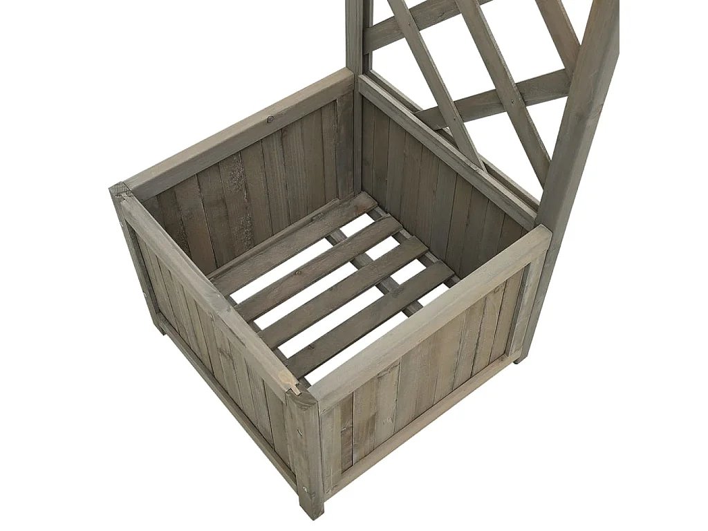 Pergola de jardin avec jardinière Gris Bois pin massif WVGQ8809