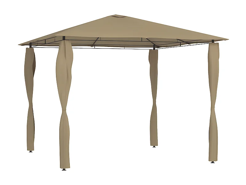 Prieel met paalhoezen 160 g/m² 3x3x2,6 m taupe NL392916