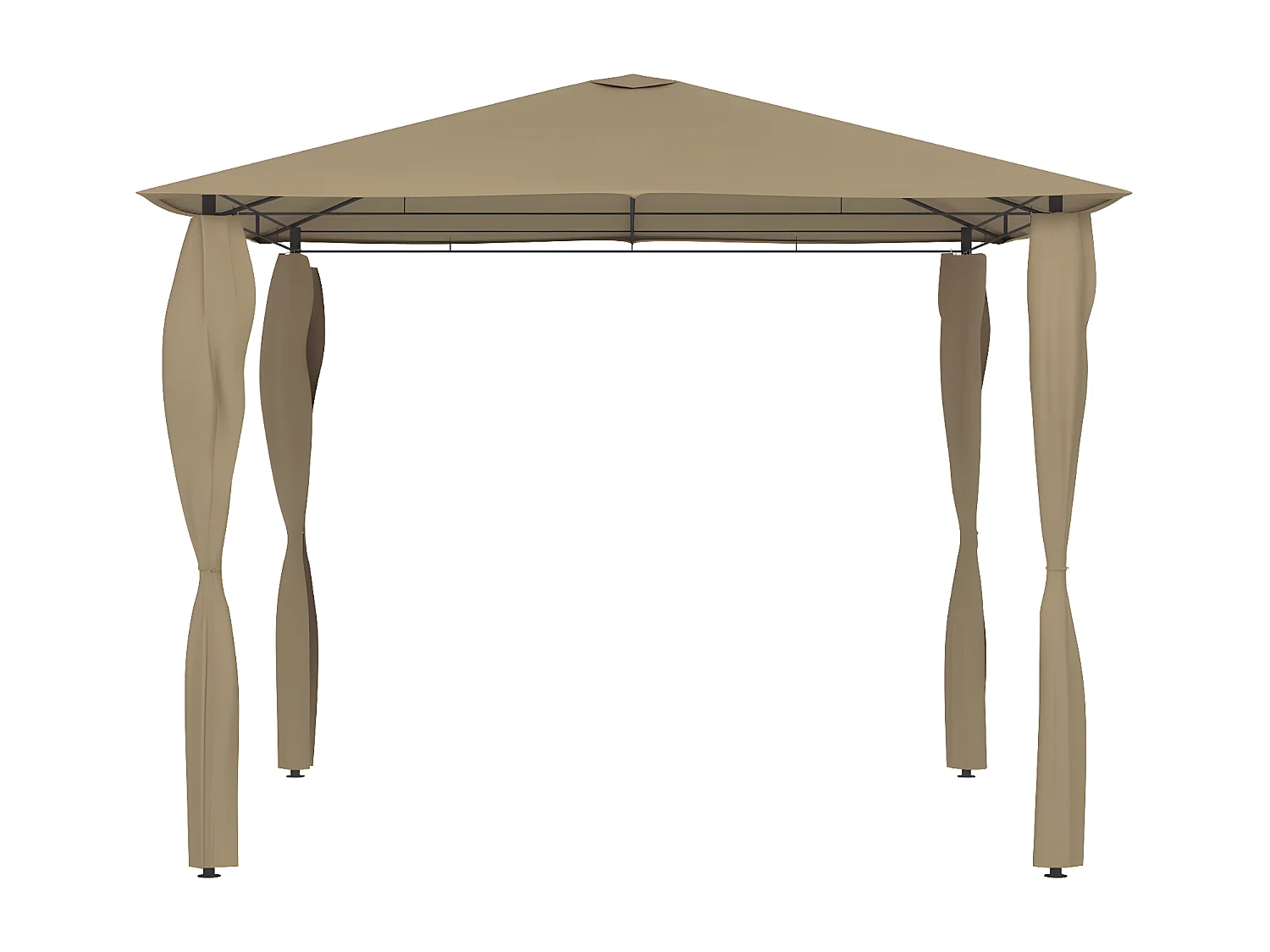 Tonnelle avec revêtement de poteaux 3x3x2,6 m Taupe 160 g/m² WVGQ9841