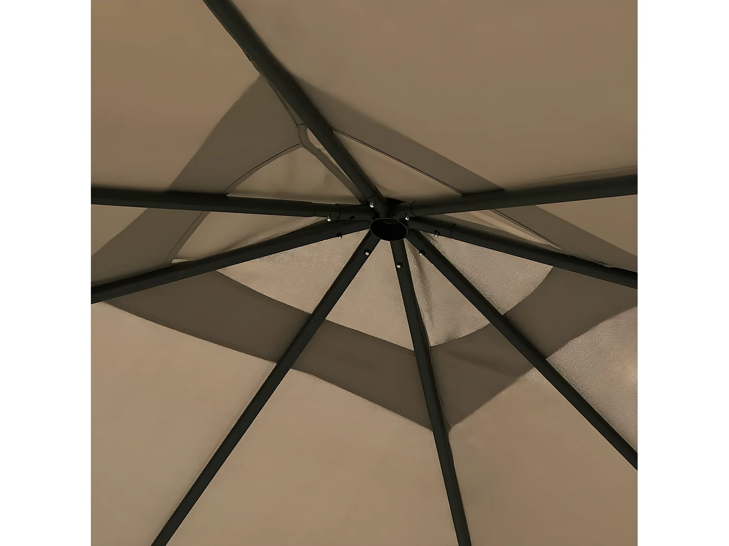 Tonnelle avec revêtement de poteaux 3x3x2,6 m Taupe 160 g/m² WVGQ9841