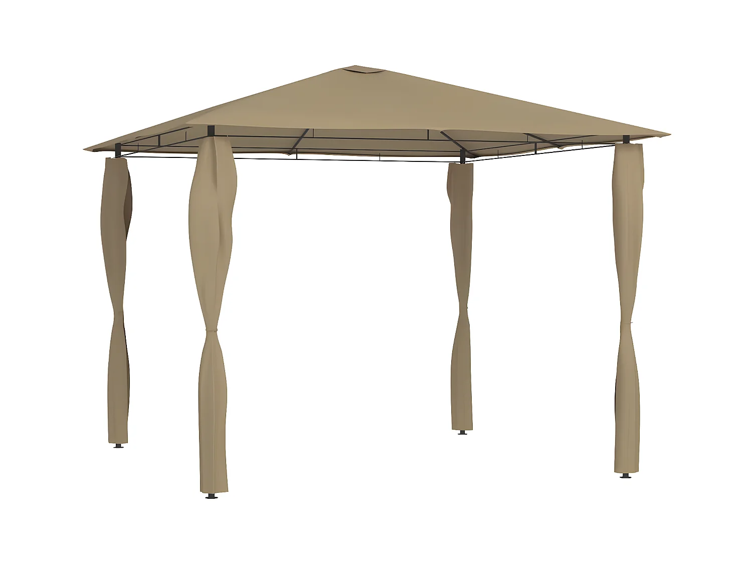 Tonnelle avec revêtement de poteaux 3x3x2,6 m Taupe 160 g/m² WVGQ9841