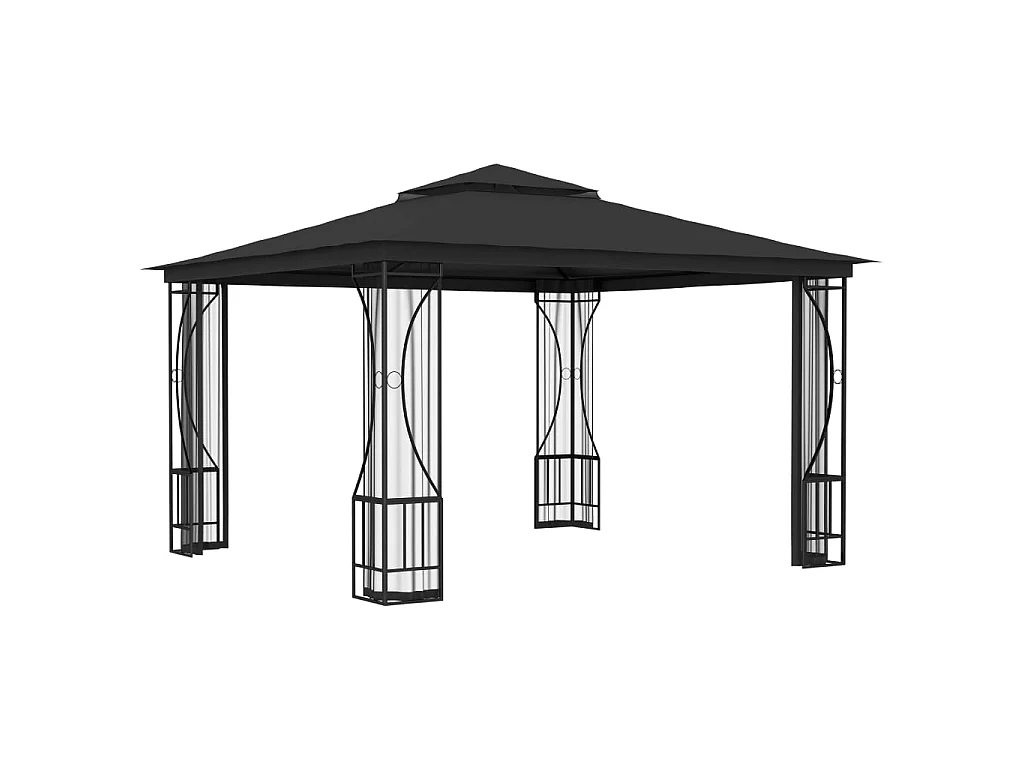 Gazebo - Tenda de recepção com redes 300x300x265 cm antracite PT979149