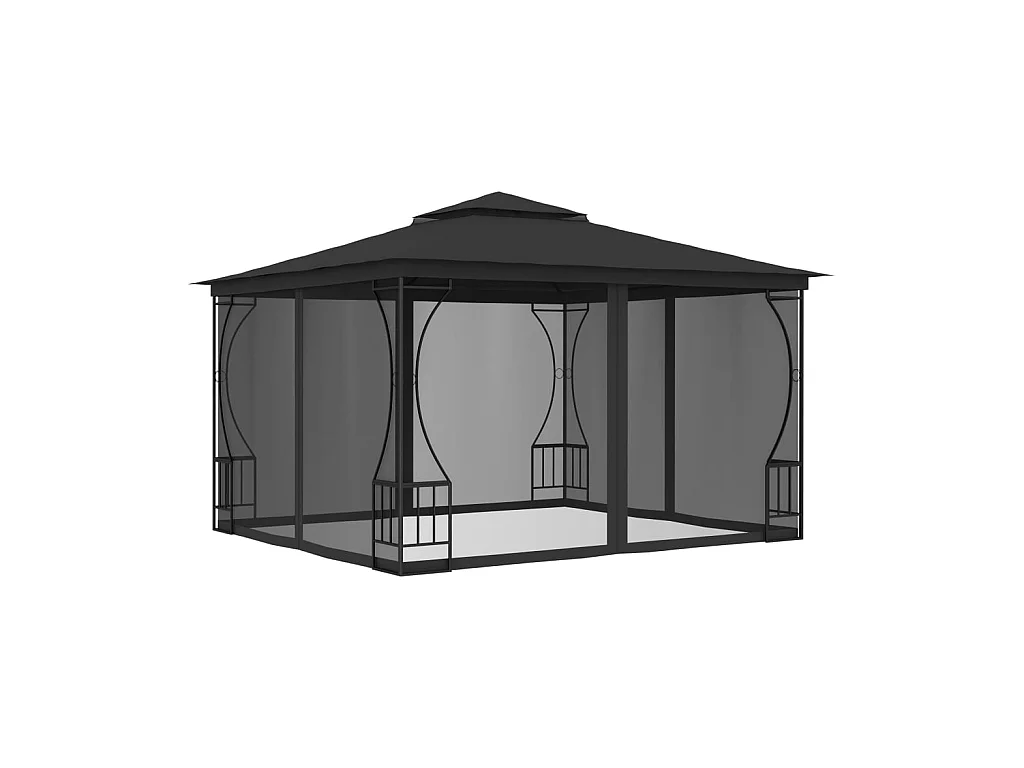 Tonnelle avec moustiquaire 300x300x265 cm Anthracite WVGQ1550