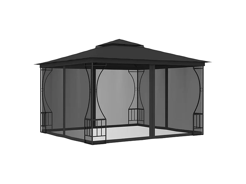 Tonnelle avec moustiquaire 300x300x265 cm Anthracite WVGQ1550