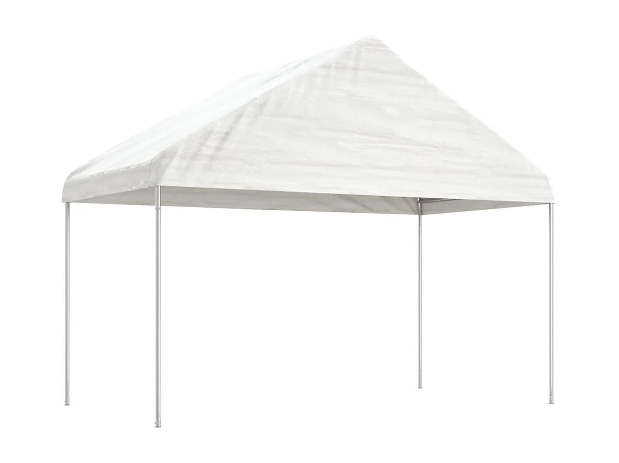 Tonnelle avec toit blanc 4,08x2,23x3,22 m polyéthylène WVGQ5012