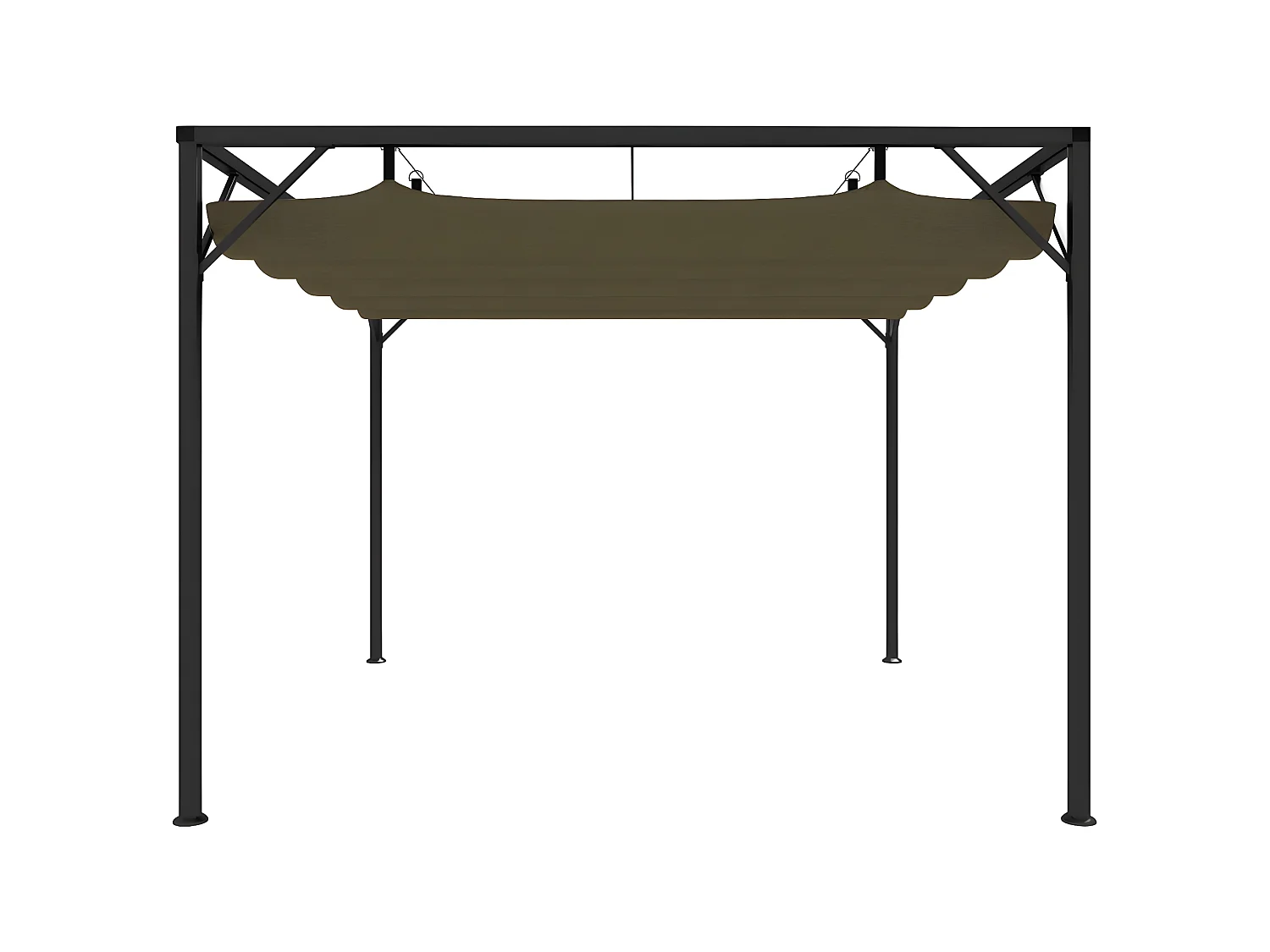 Gazebo jardim telhado retrátil 3x3 m 180 g/m² cinza-acastanhado PT409260