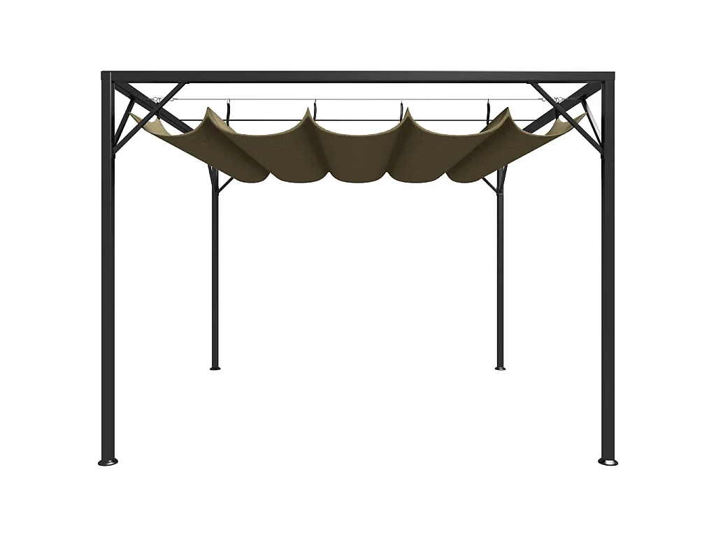 Pergola de jardin avec auvent rétractable 3x3m Taupe 180 g/m² WVGQ4216