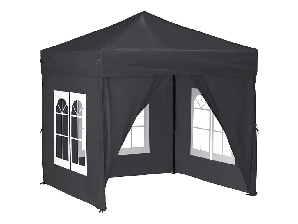 Partytent inklapbaar met zijwanden 2x2 m antracietkleurig NL778085