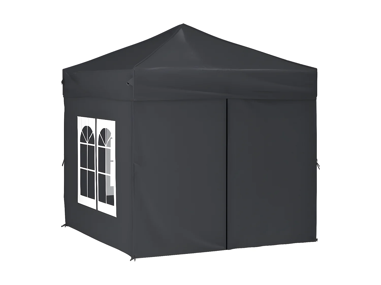 Partytent inklapbaar met zijwanden 2x2 m antracietkleurig NL778085