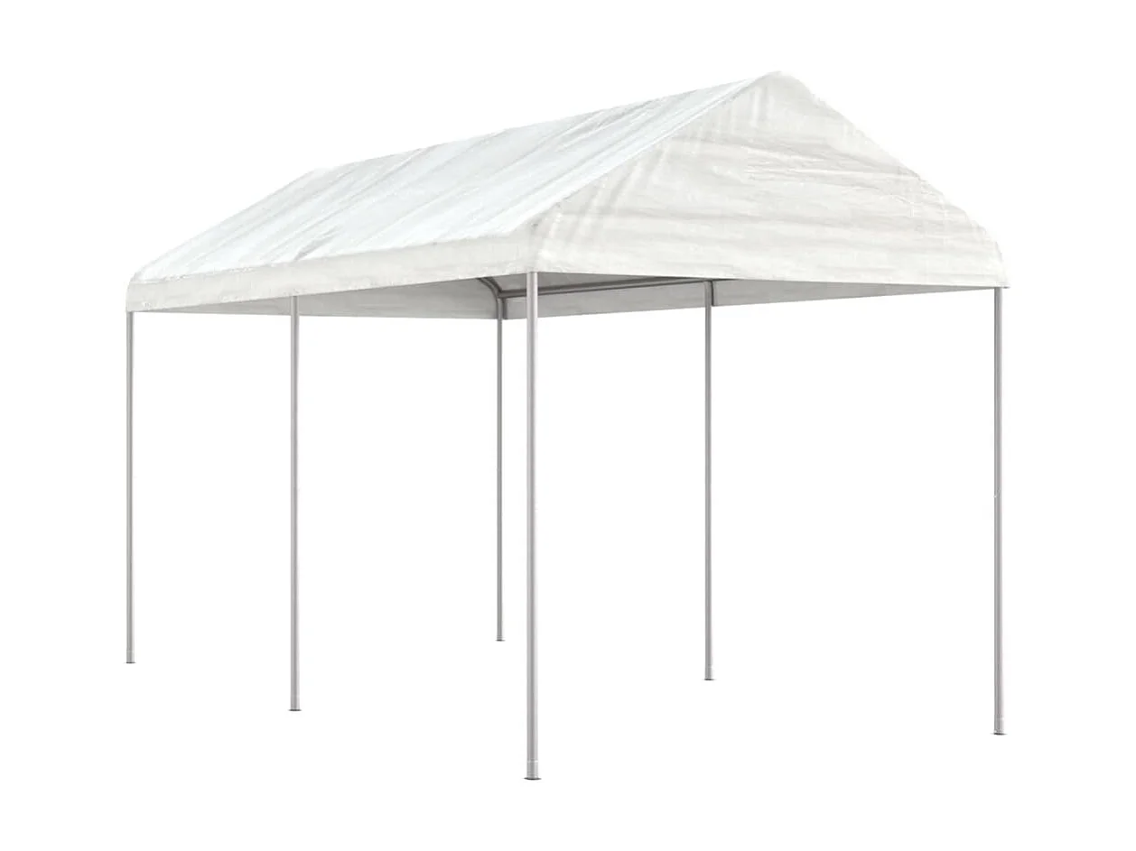 Gazebo - Tenda de recepção com telhado 4,46x2,28x2,69 m polietileno branco PT291762