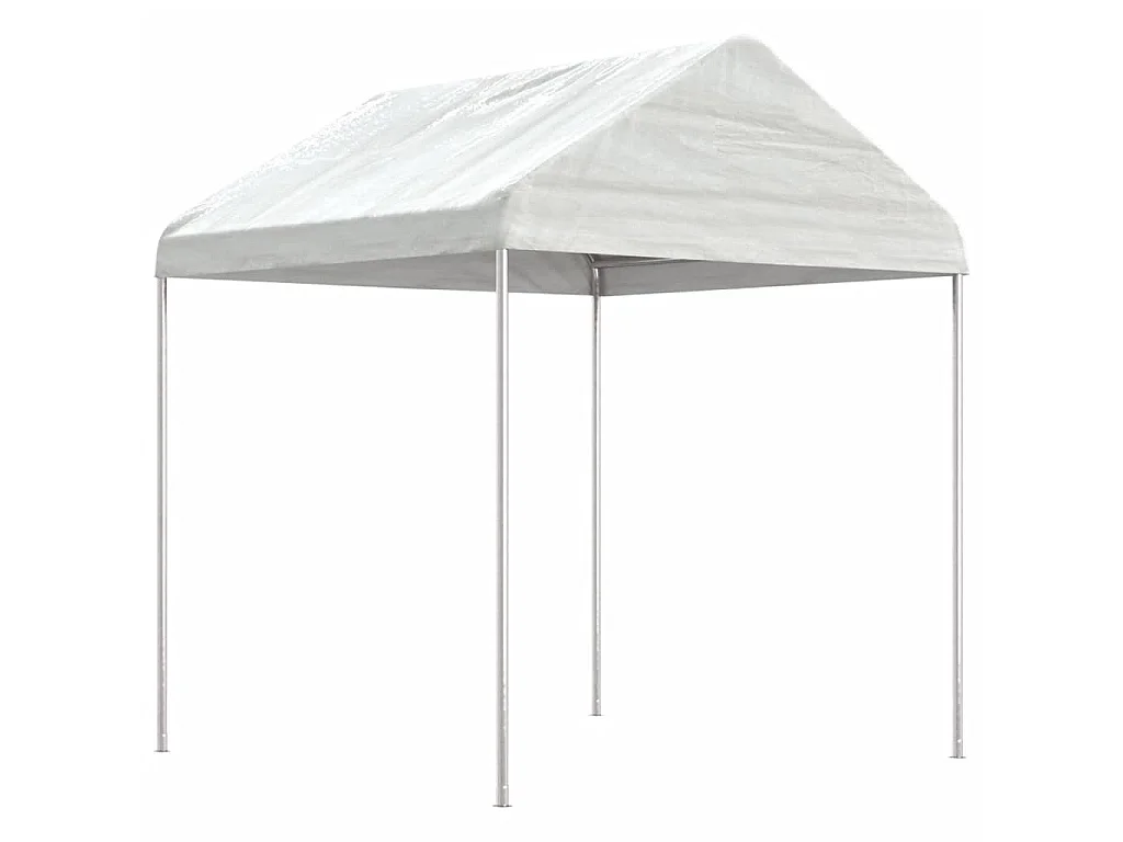 Gazebo - Tenda de recepção com telhado 4,46x2,28x2,69 m polietileno branco PT291762