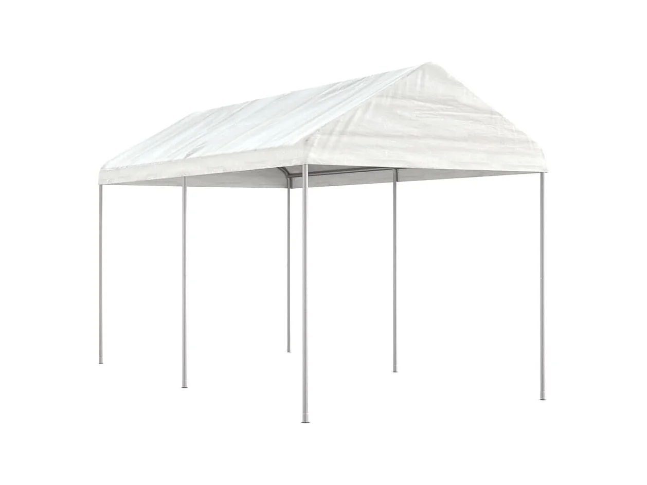 Tonnelle avec toit blanc 4,46x2,28x2,69 m polyéthylène WVGQ3405