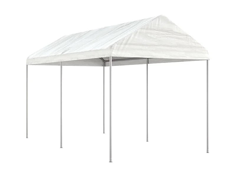 Tonnelle avec toit blanc 4,46x2,28x2,69 m polyéthylène WVGQ3405