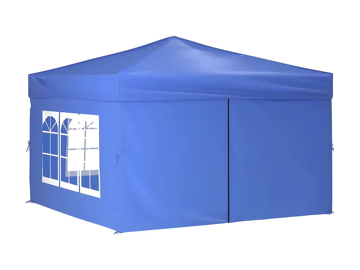 Carpa para fiestas plegable con paredes laterales azul 3x3 m ES494437
