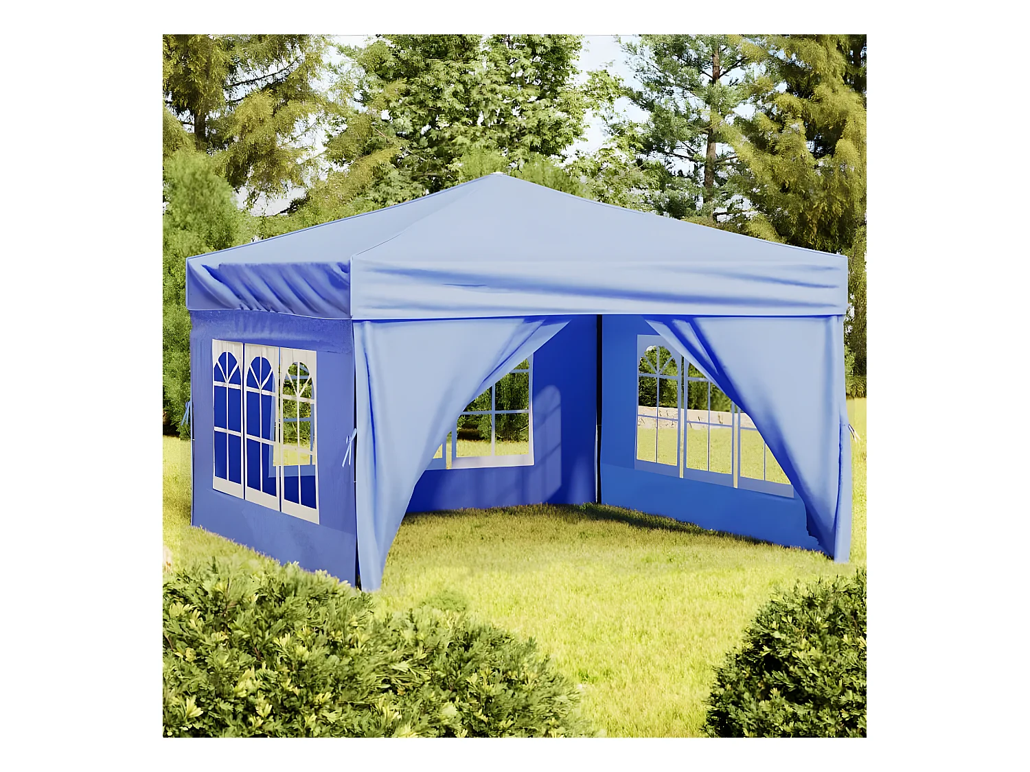 Tente de réception pliable avec parois Bleu 3x3 m WVGQ7082