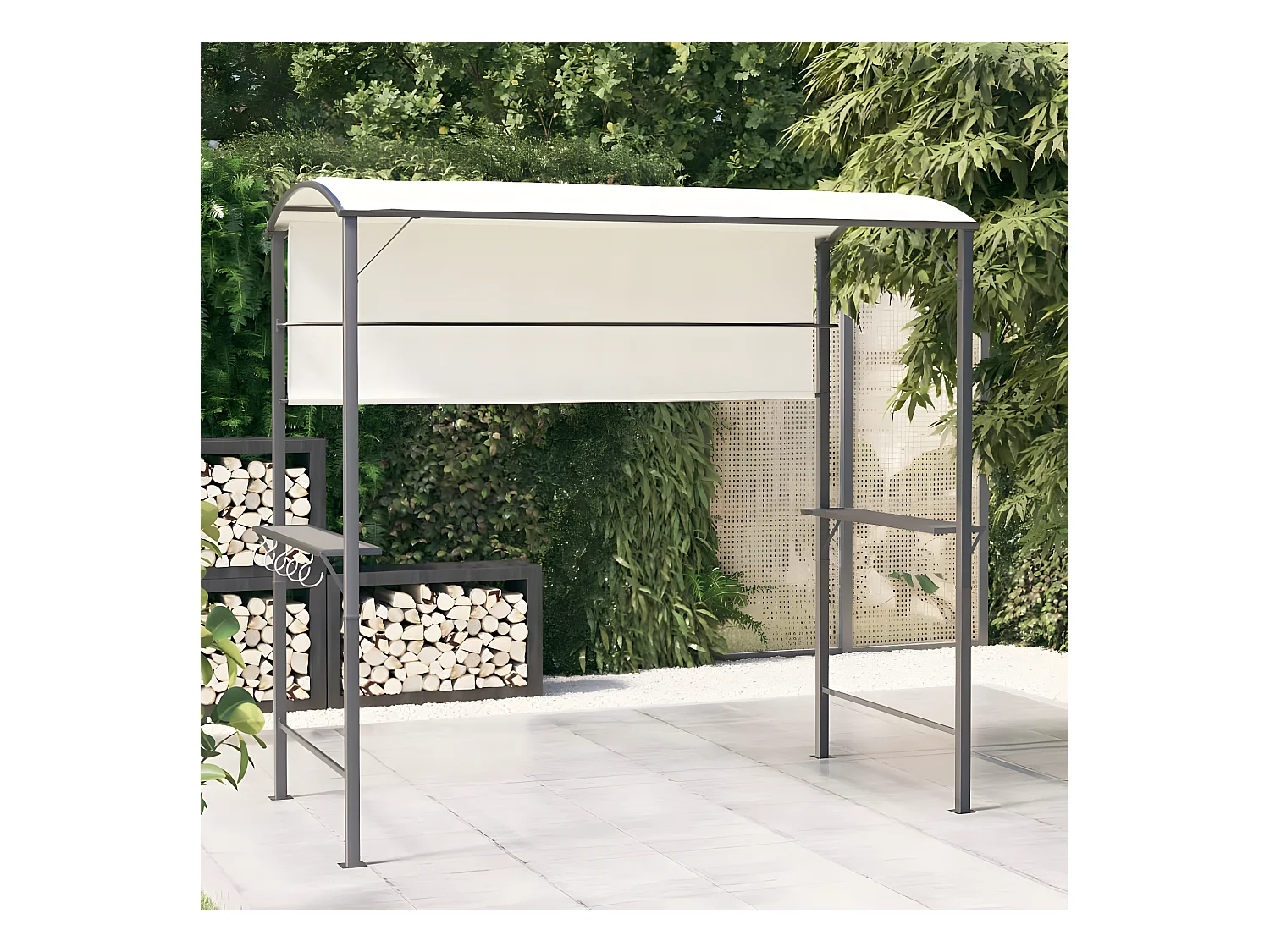 Tonnelle avec toit 220x110x200 cm Crème WVGQ9430