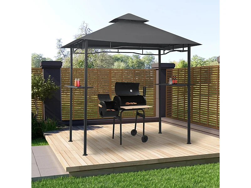 Barbecue paviljoen 240x150x255 cm staal antraciet NL929441