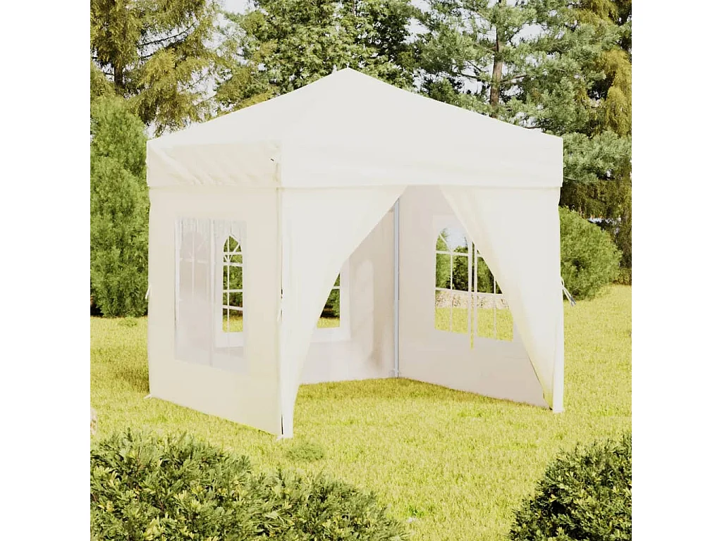 Tente de réception pliable avec parois Crème 2x2 m WVGQ8715