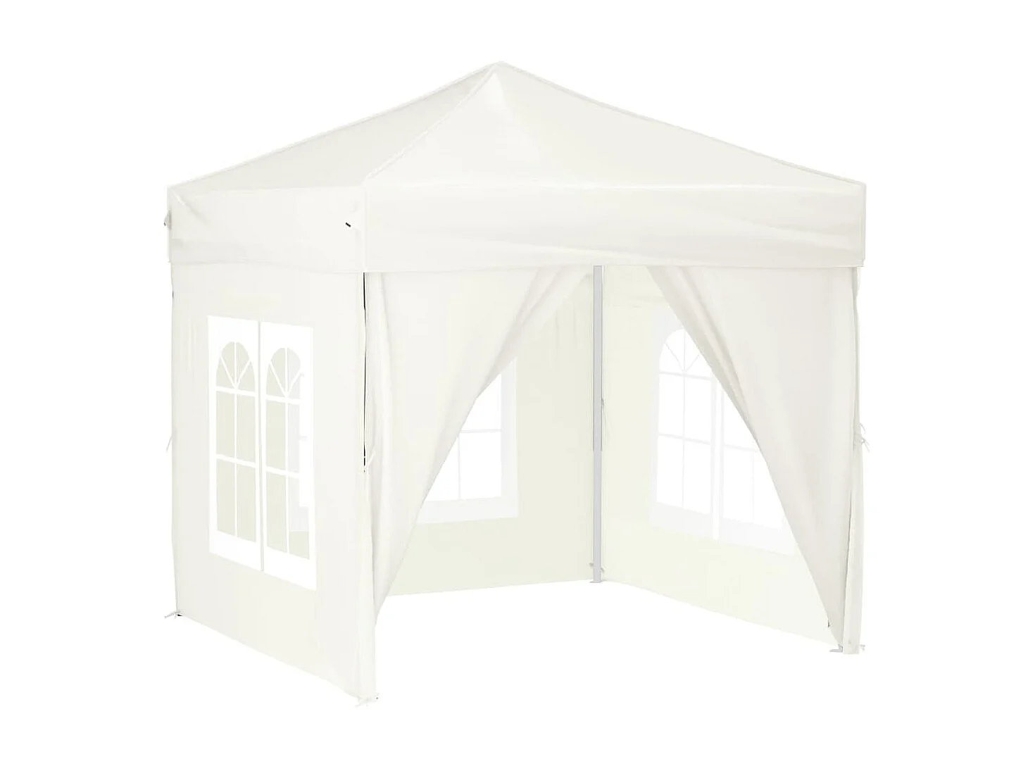 Partytent inklapbaar met zijwanden 2x2 m crèmekleurig NL564370