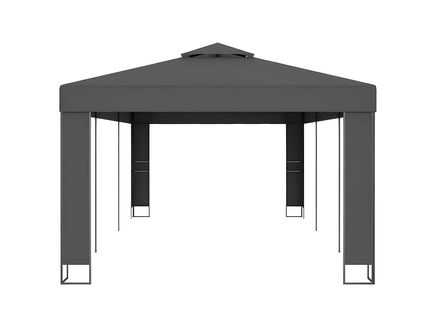 Tonnelle avec toit double 3x6 m Anthracite WVGQ5540