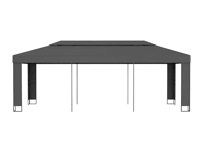 Tonnelle avec toit double 3x6 m Anthracite WVGQ5540