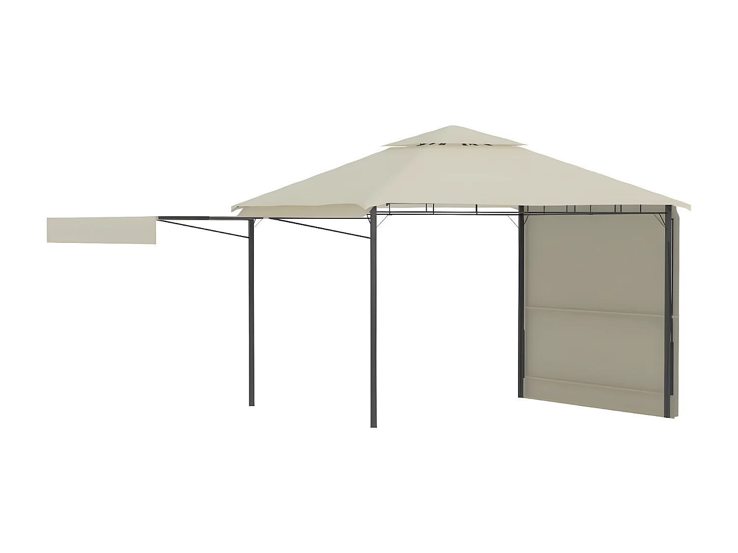 Cenador con tejado doble extensible crema 3x3x2,75m 180g/m² ES199000