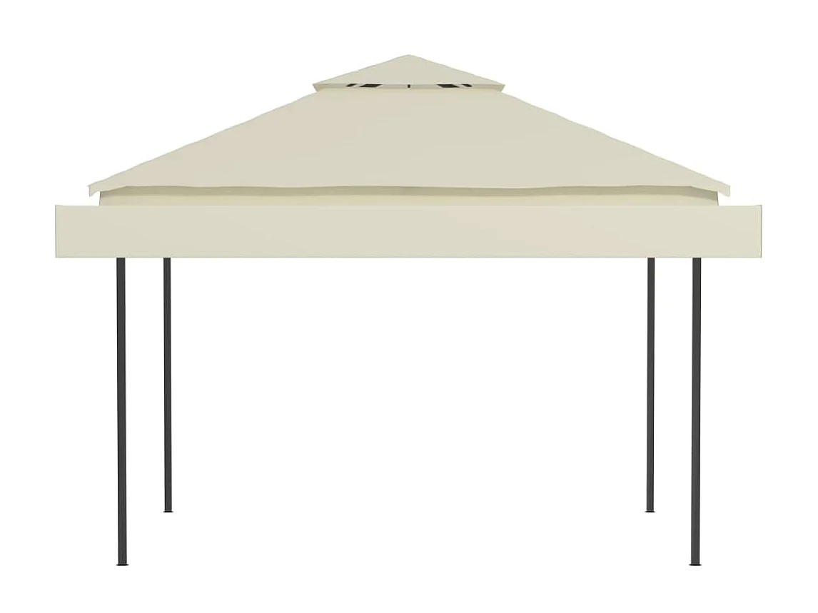 Cenador con tejado doble extensible crema 3x3x2,75m 180g/m² ES199000