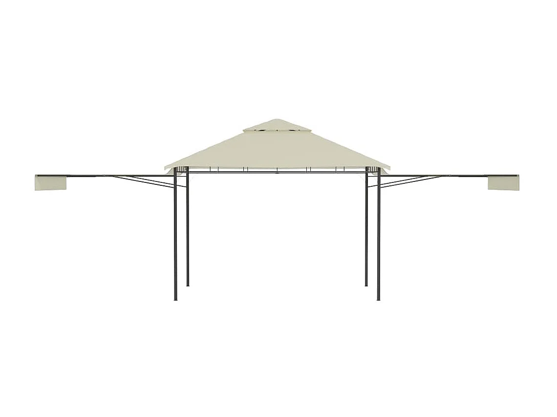Tonnelle avec double toits étendus 3x3x2,75 m Crème 180 g/m² WVGQ8321