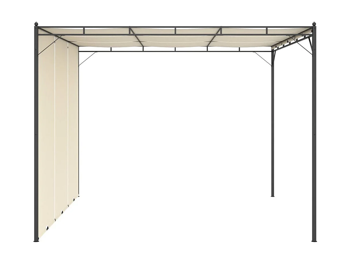 Gazebo - Tenda de recepção de jardim com cortina lateral 3x3x2,25m cor creme PT936148
