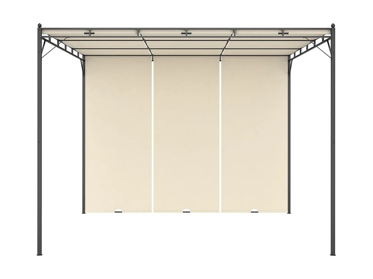 Tonnelle de jardin avec rideau latéral 3x3x2,25 m Crème WVGQ2345