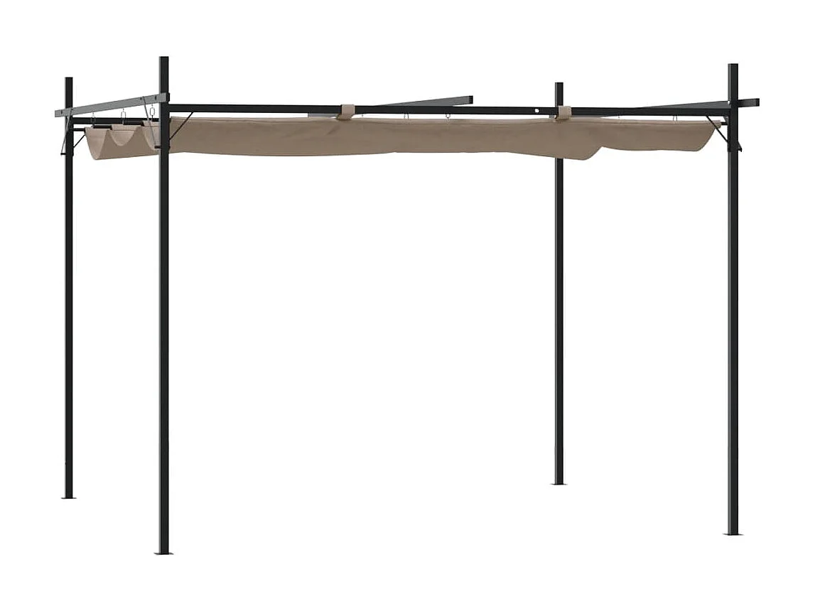 Pergola avec toit rétractable taupe 295x292x230 cm WVGQ7974