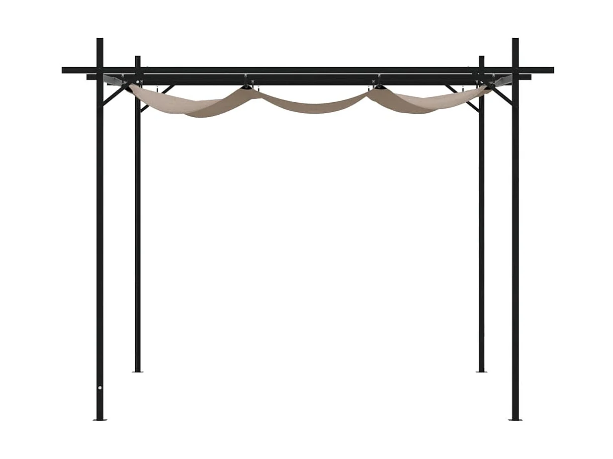 Pergola avec toit rétractable taupe 295x292x230 cm WVGQ7974