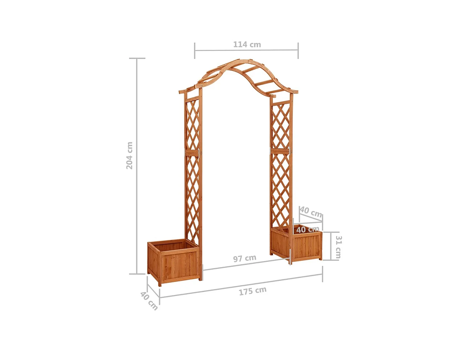 Pergola de jardin avec jardinière Bois pin massif WVGQ6081
