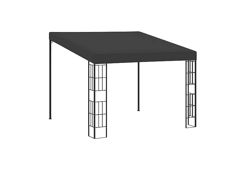 Tonnelle mural 3x3 m Anthracite Tissu WVGQ7161