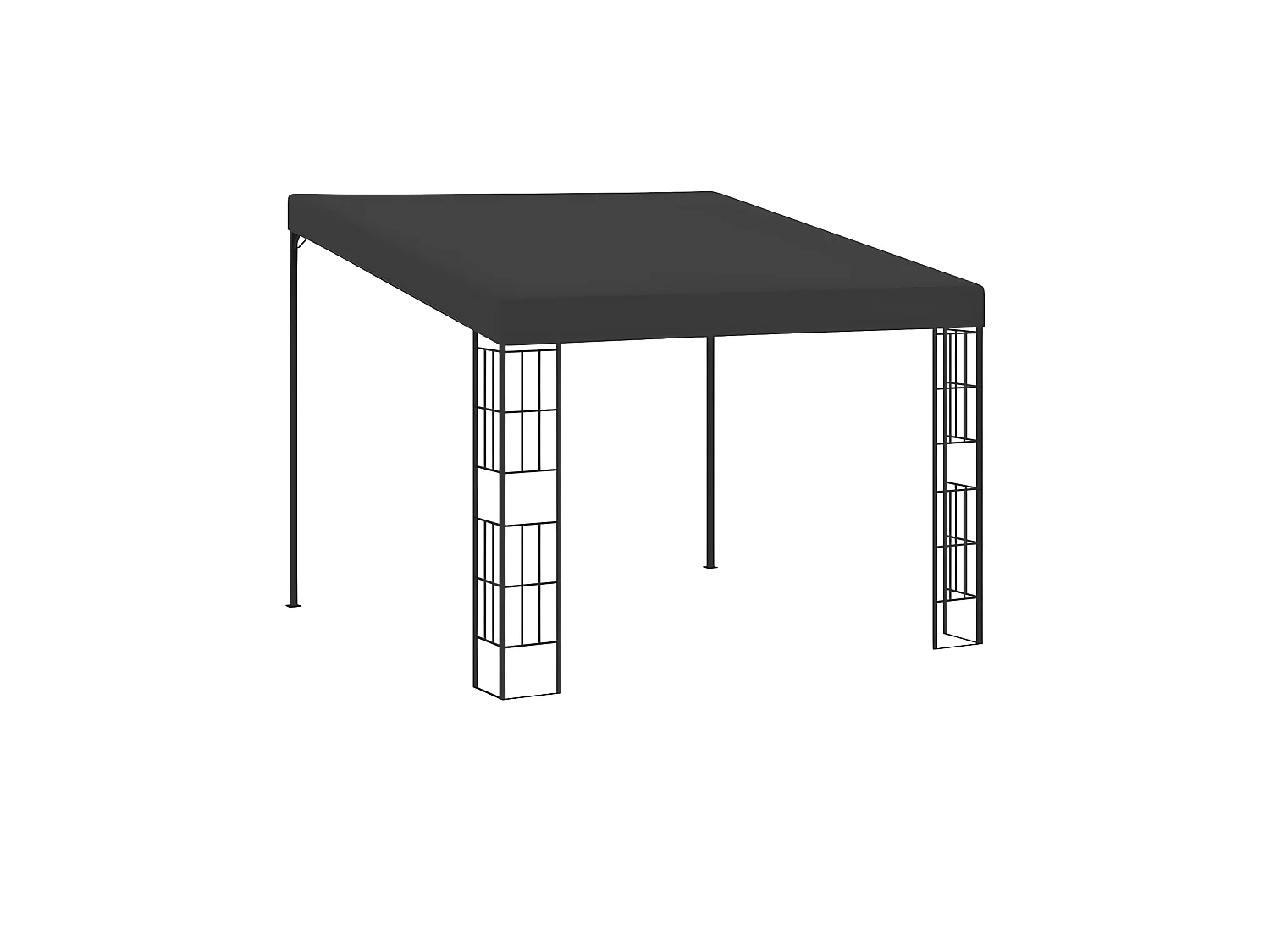 Tonnelle mural 3x3 m Anthracite Tissu WVGQ7161
