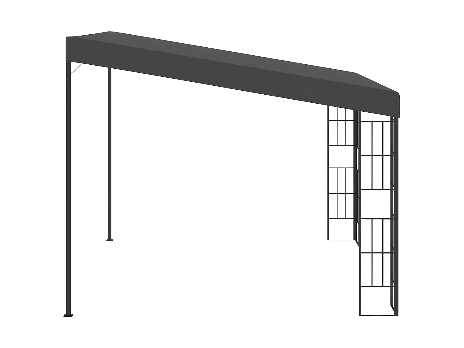 Tonnelle mural 3x3 m Anthracite Tissu WVGQ7161