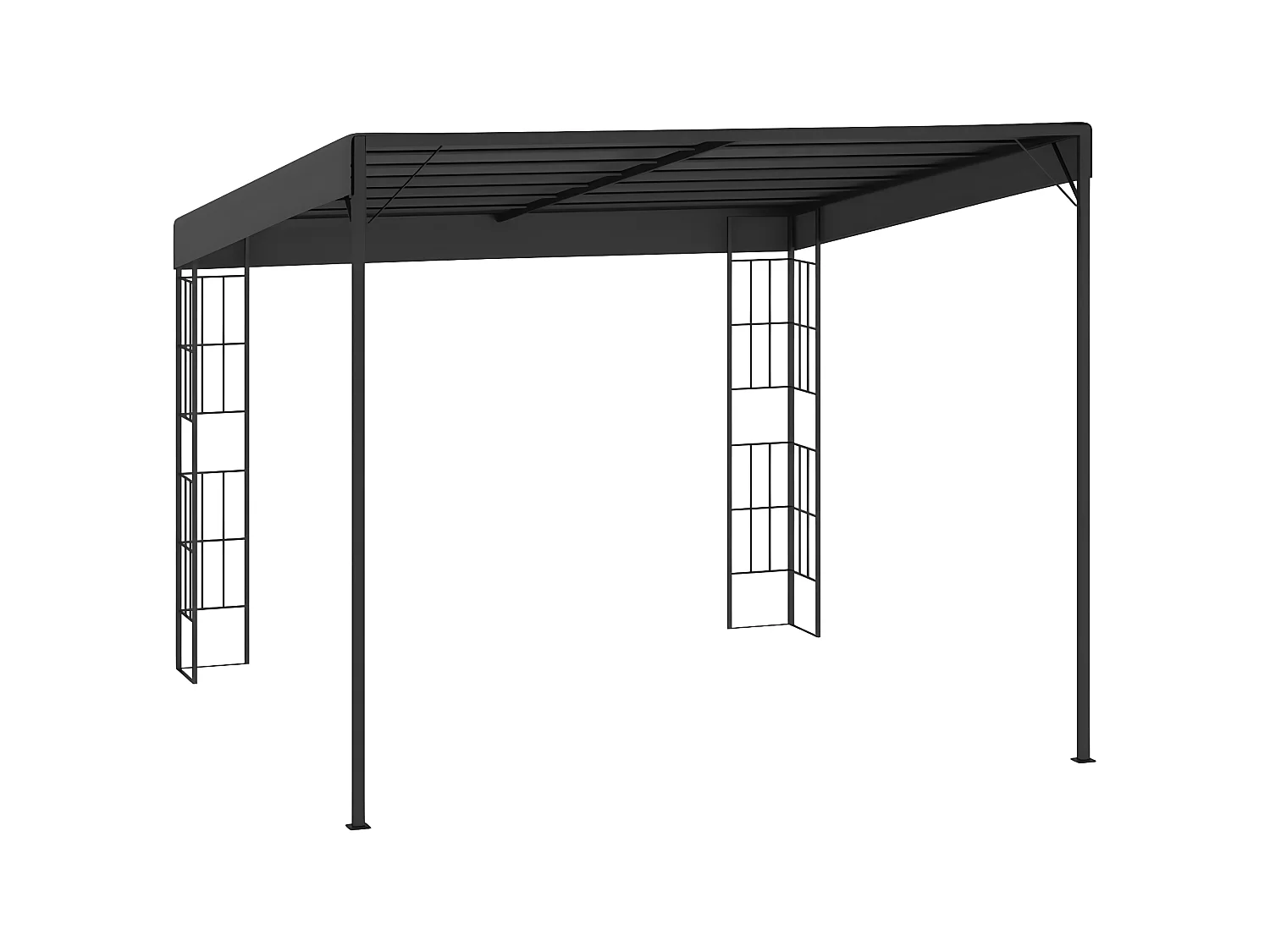 Tonnelle mural 3x3 m Anthracite Tissu WVGQ7161