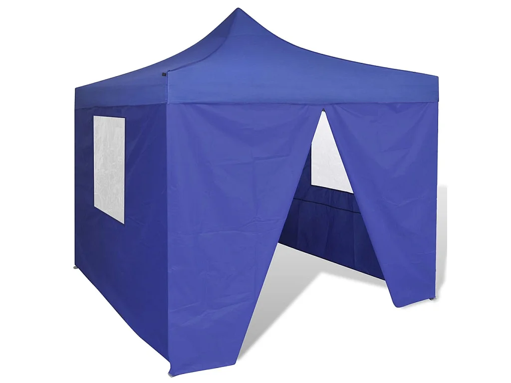 Cenador plegable azul con 4 paredes 3x3 m ES334700