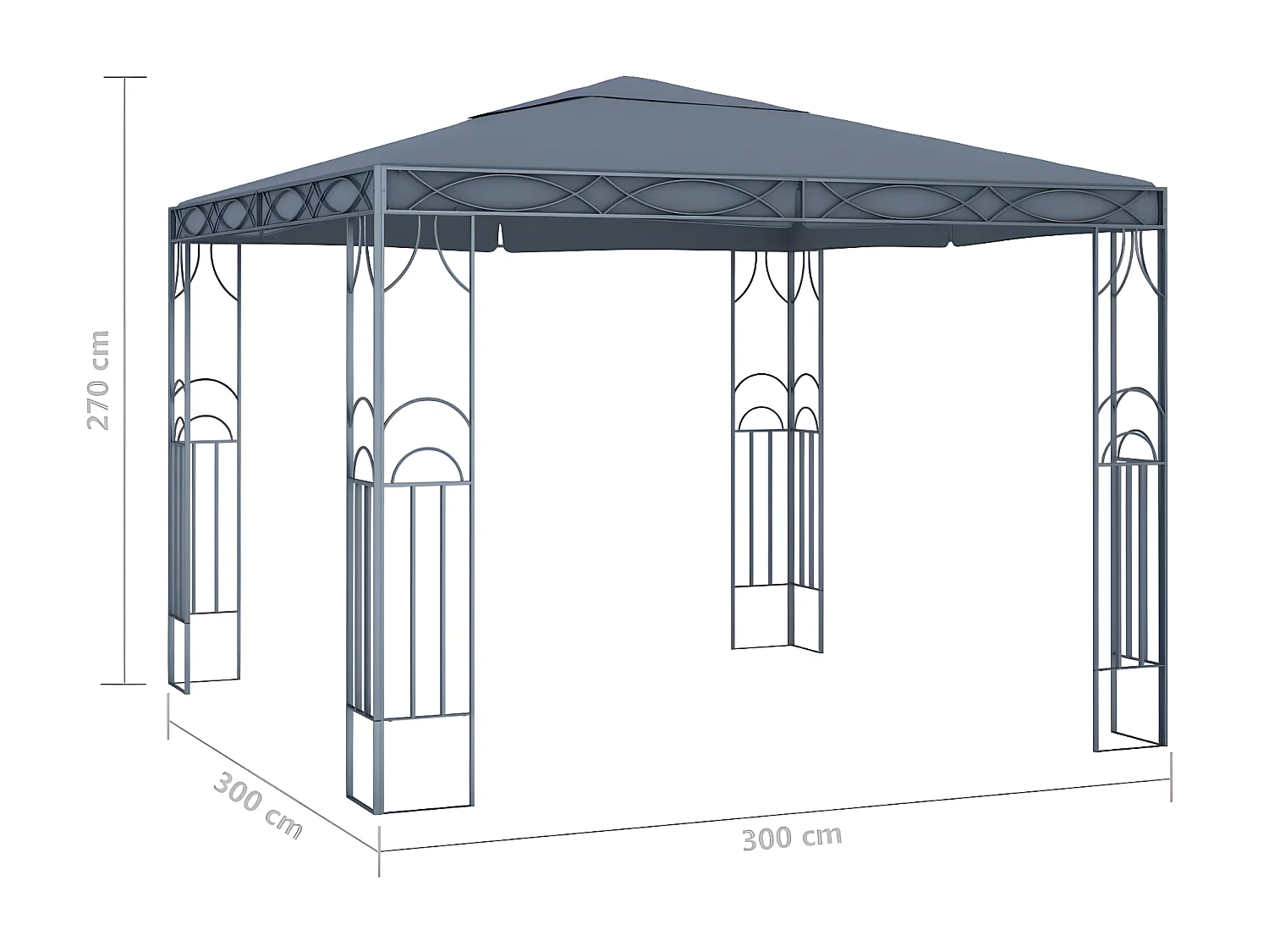 Gazebo - Tenda de recepção 300x300 cm antracite PT708648