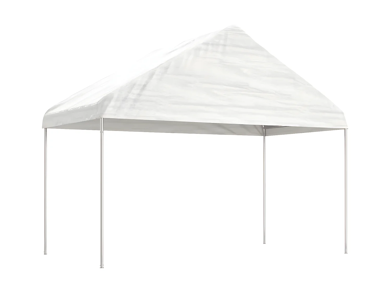Gazebo - Tenda de recepção com telhado 6,69x4,08x3,22 m polietileno branco PT140152