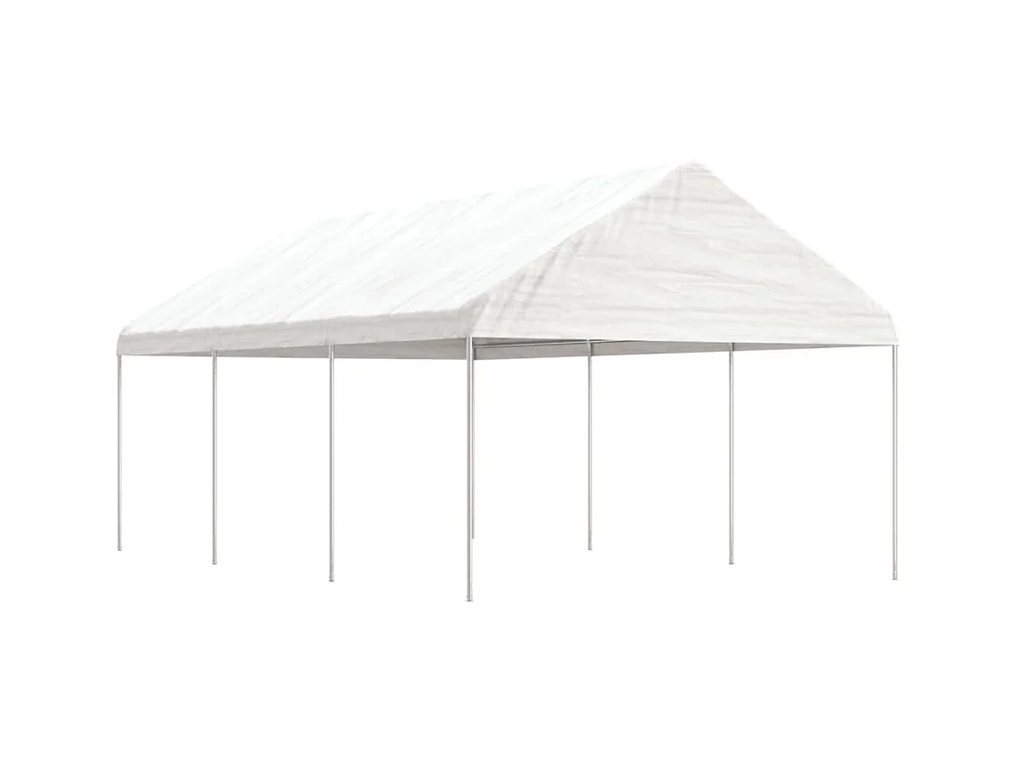 Tonnelle avec toit blanc 6,69x4,08x3,22 m polyéthylène WVGQ6997