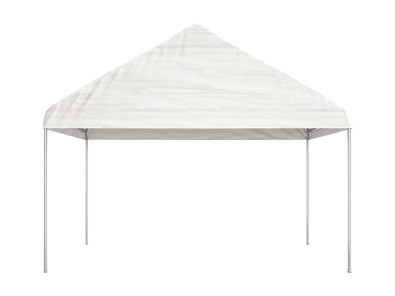 Gazebo - Tenda de recepção com telhado 6,69x4,08x3,22 m polietileno branco PT140152