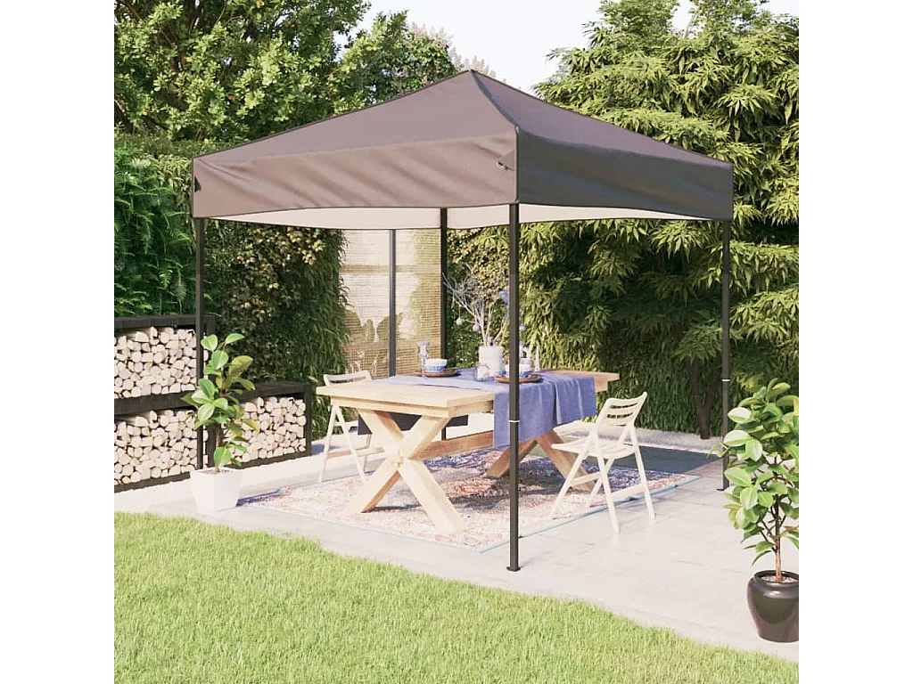 Carpa para fiestas plegable gris taupe 3x3 m ES689879